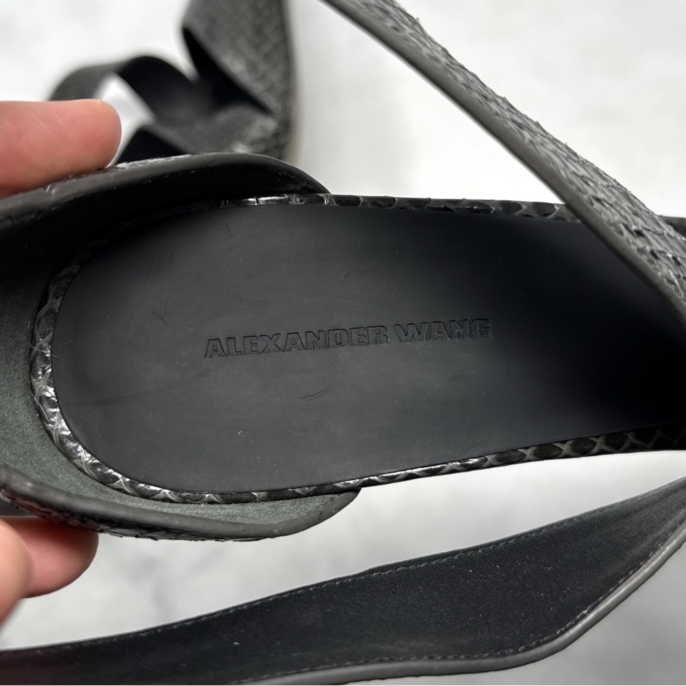 NEW Alexander Wang Marcelle Snakeskin Strappy Pointed Toe Pump Heel Leather 40.5 - Picture 9 of 14